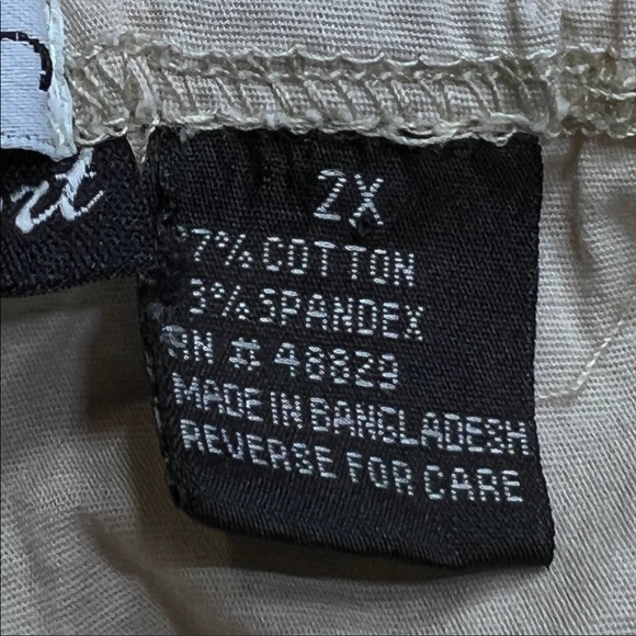 Caren Sport Sleeveless Collared Blouse Shirt Top Taupe Plus Size 2X - Picture 5 of 8